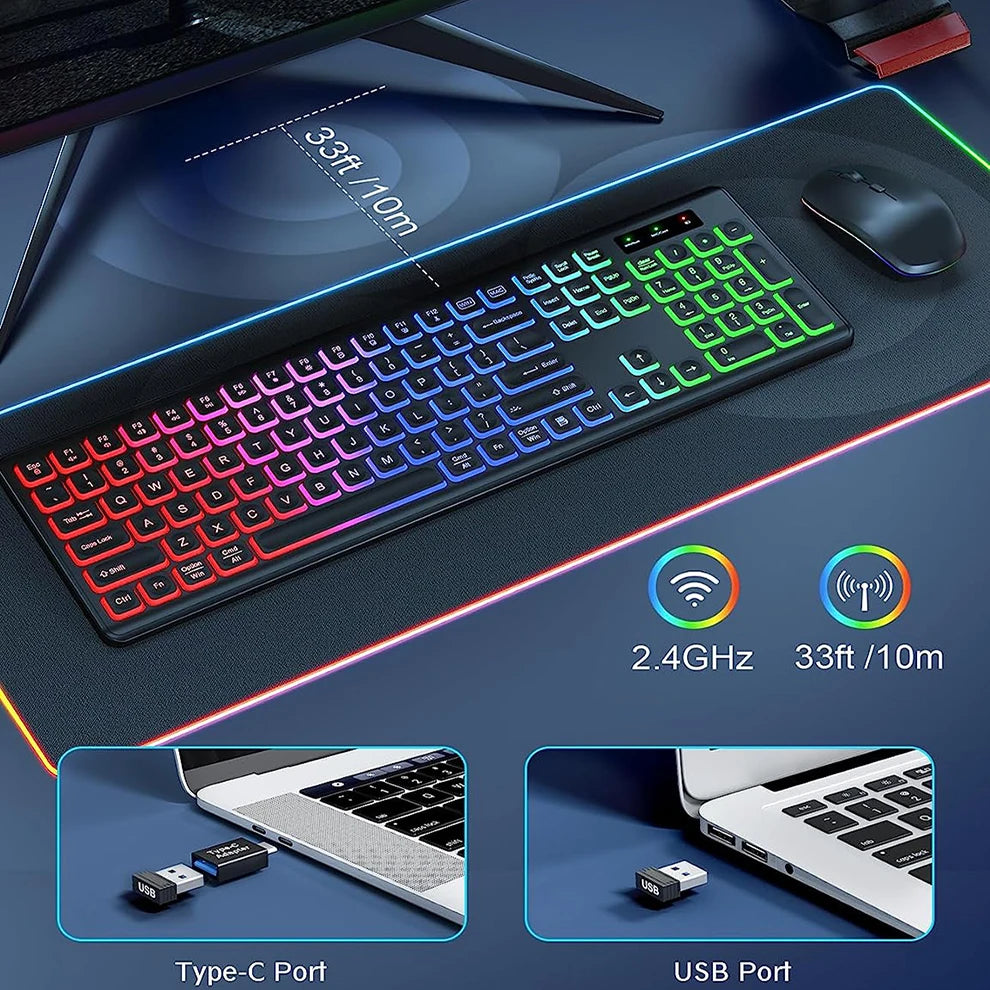 Wireless Keyboard and Mouse Combo