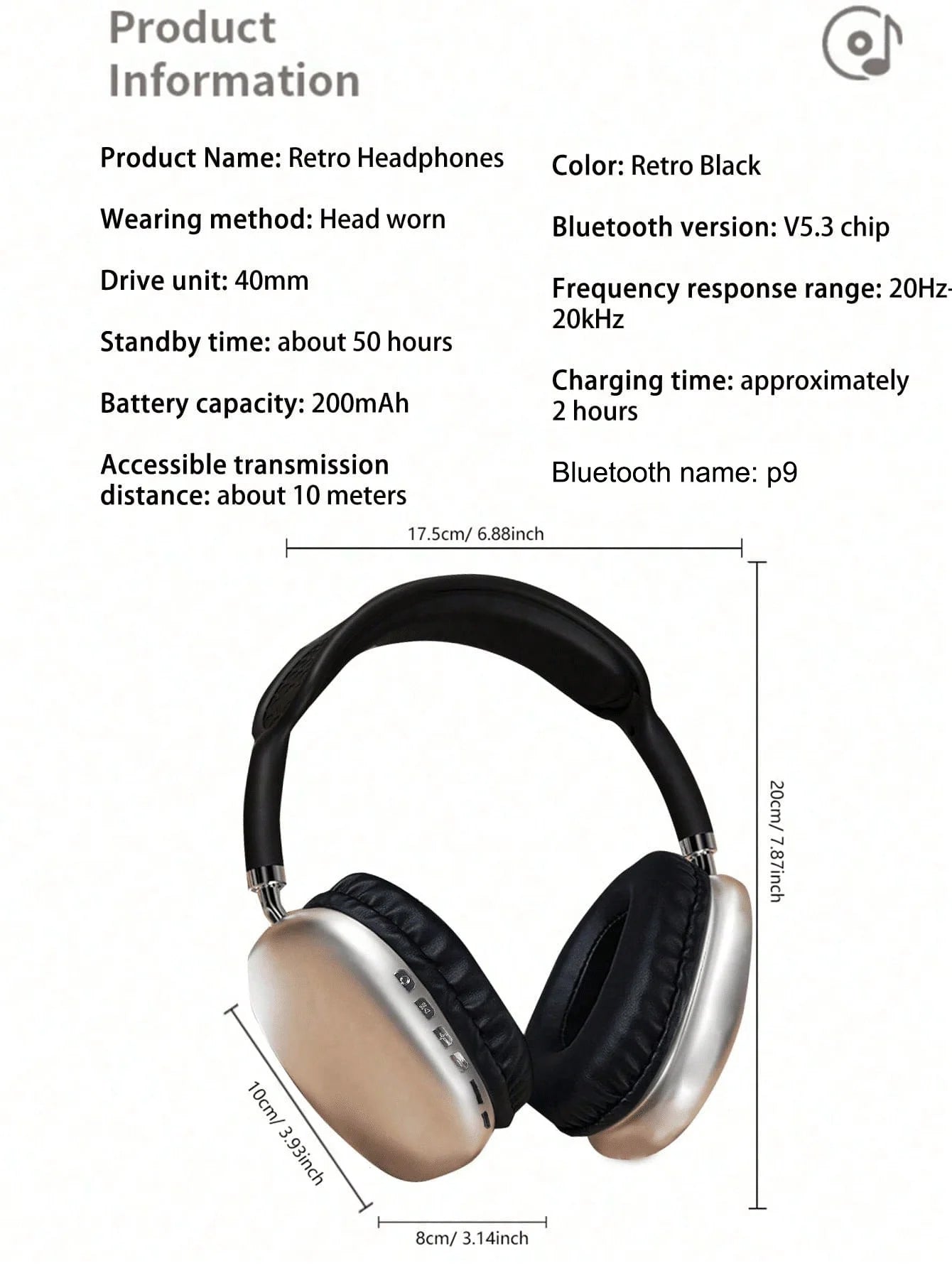 Headset Bluetooth headphones