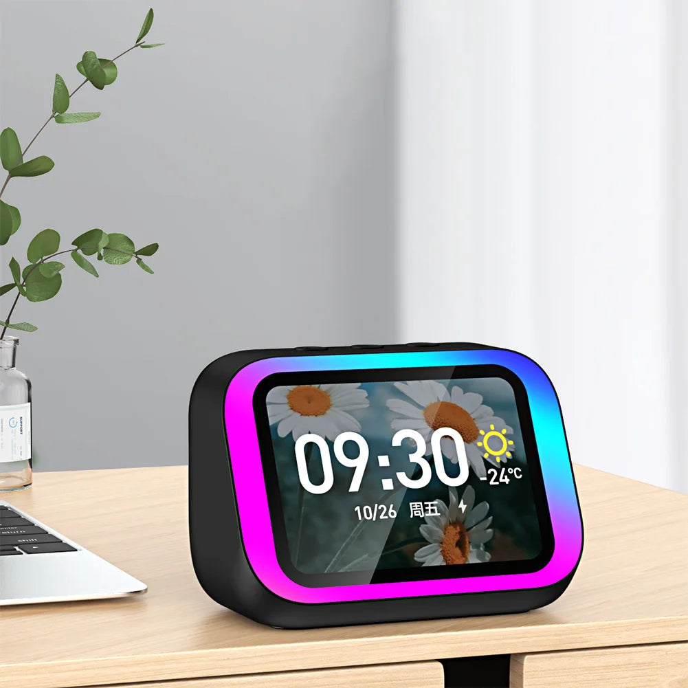 Smart Speaker Alarm Clock Portable BT Speaker