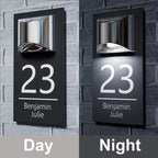 Custom Solar LED House Number Plate