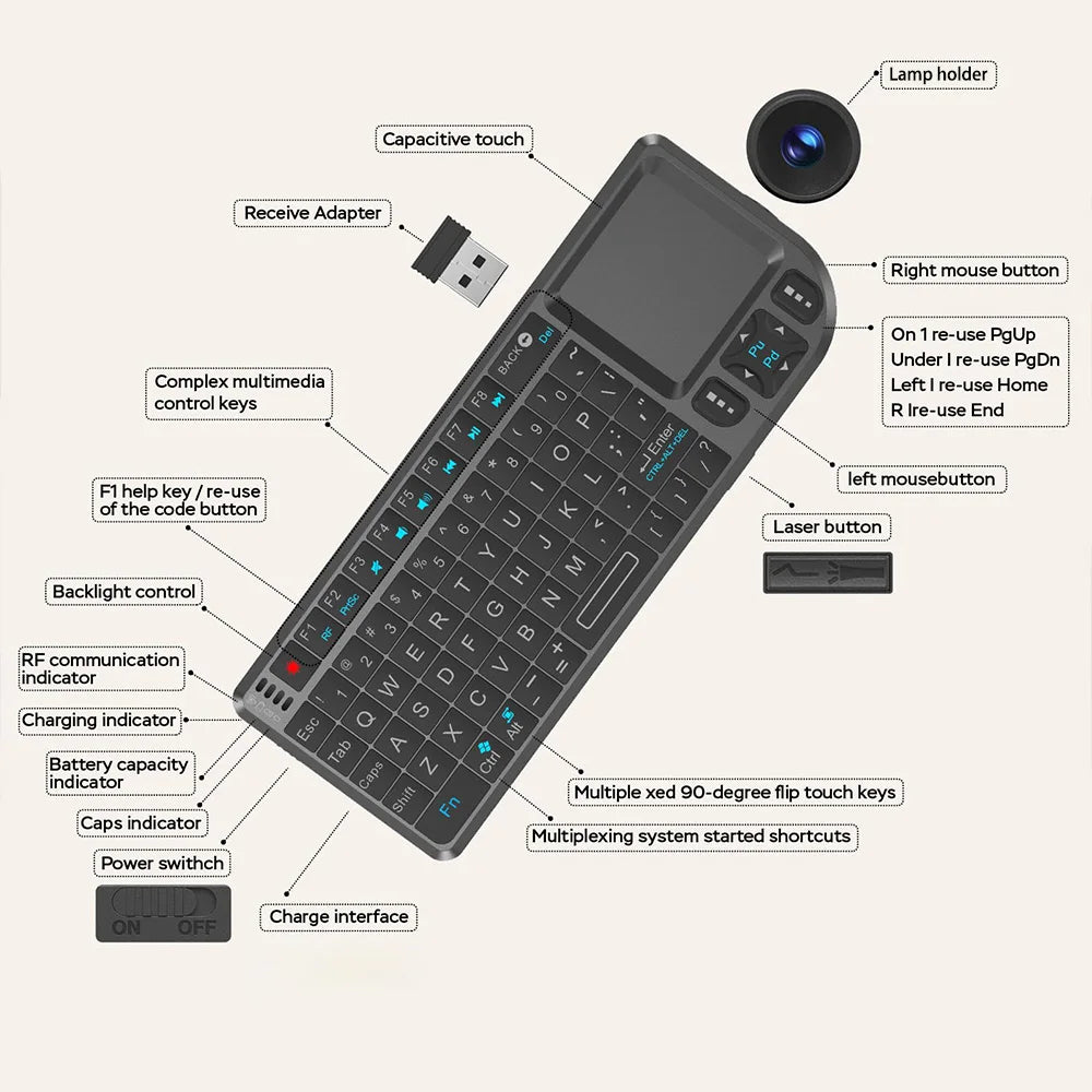 2.4G Wireless Keyboard With 7-color Backlight