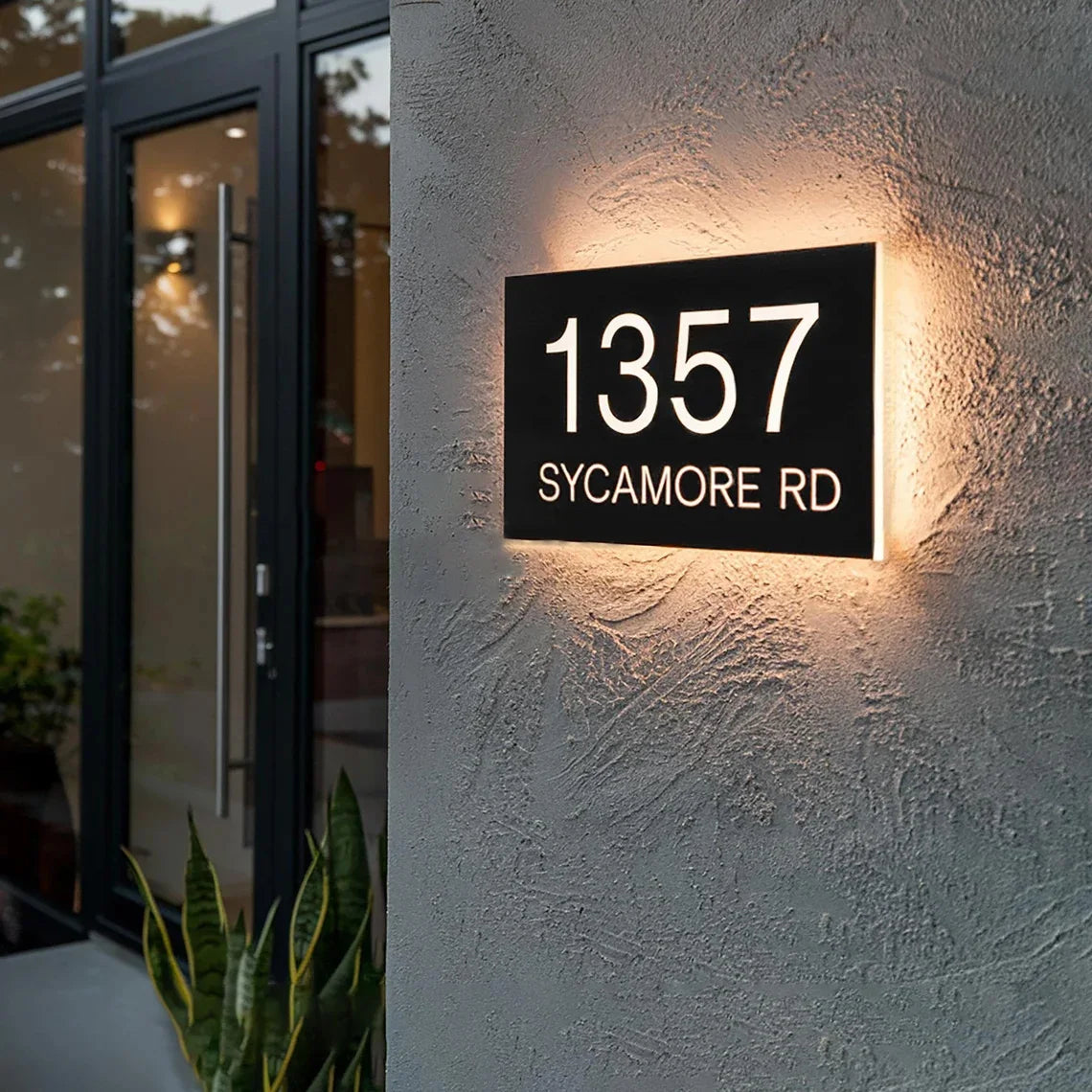Solar LED House Number Sign