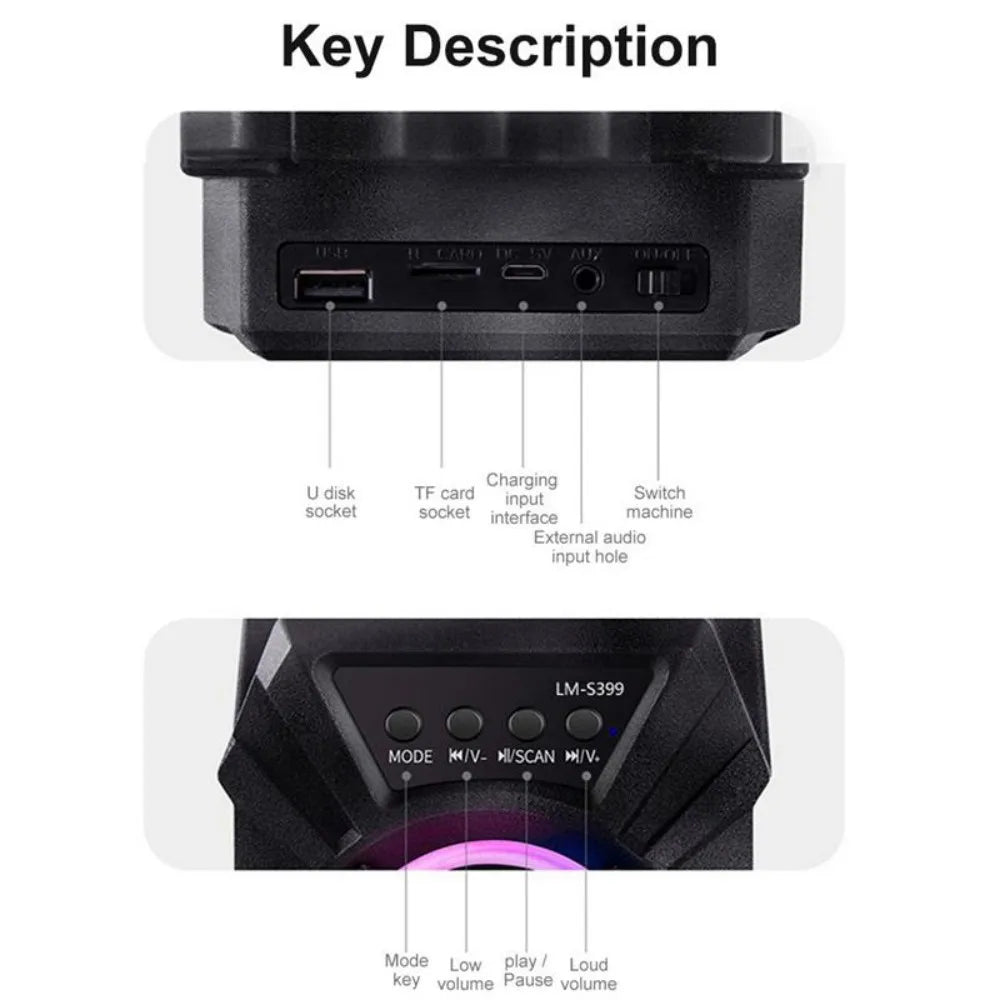 Wireless Bluetooth Speaker with LED