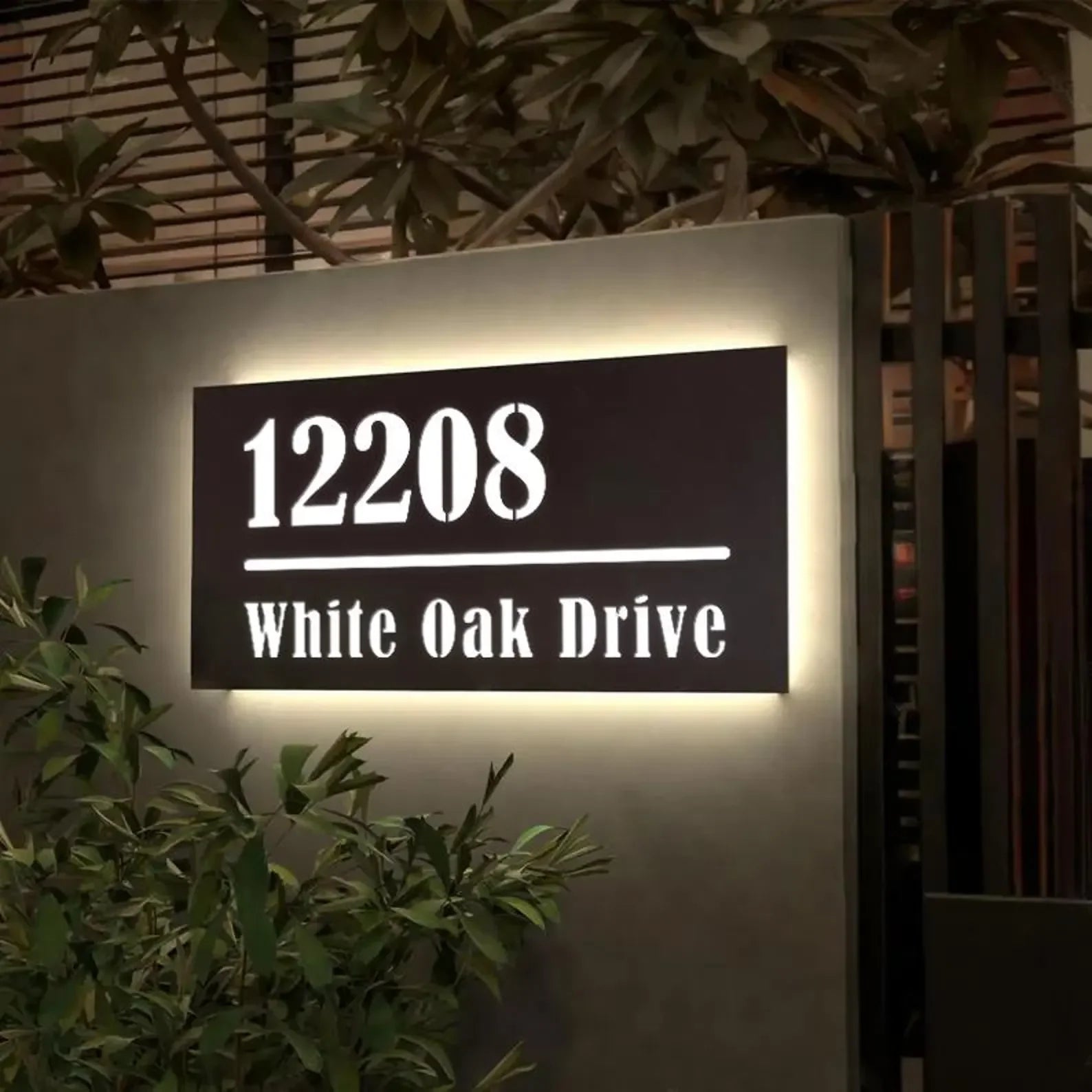 Solar LED House Number Sign