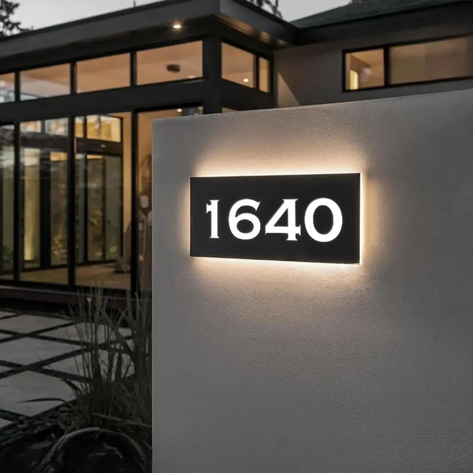 Solar LED House Number Sign