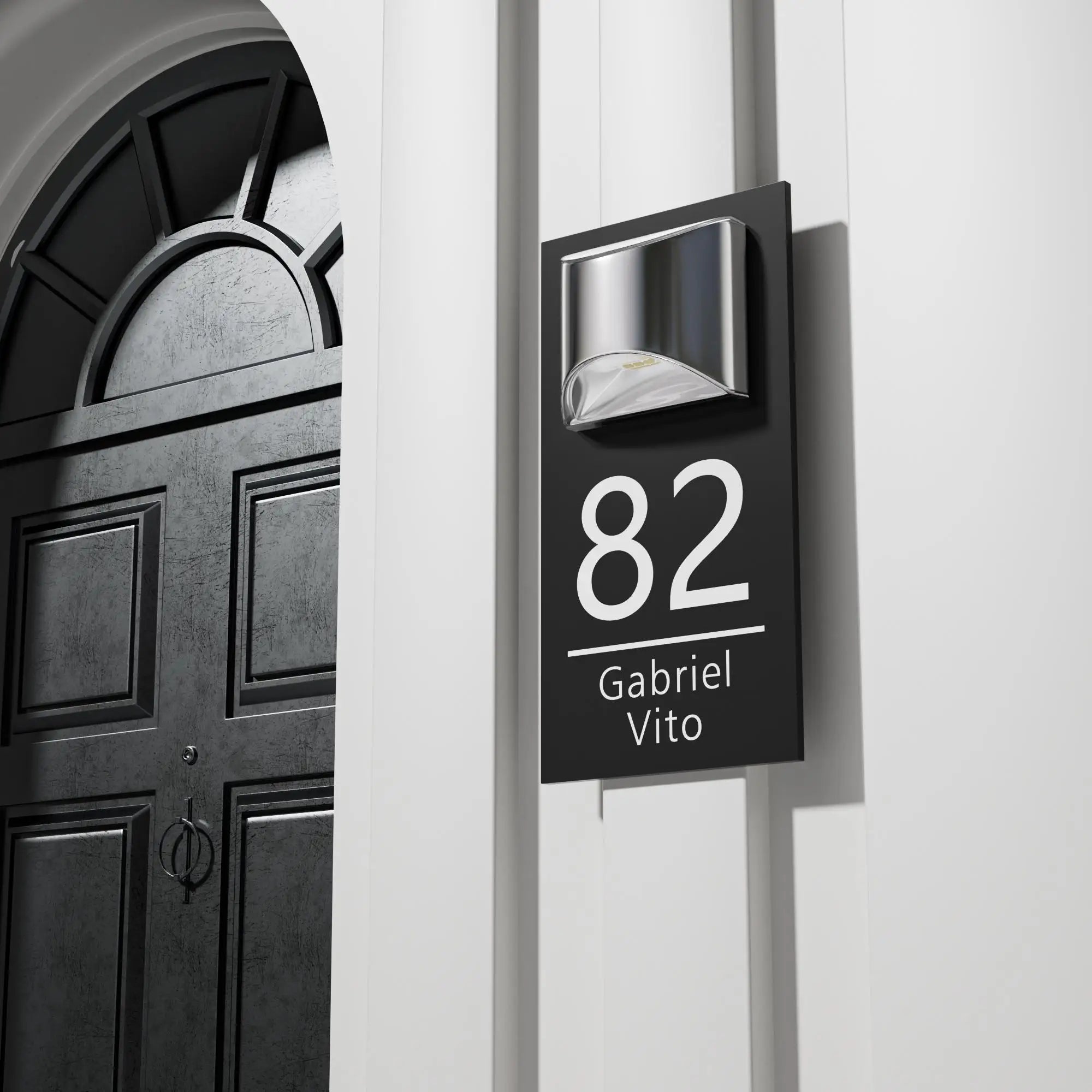 Custom Solar LED House Number Plate