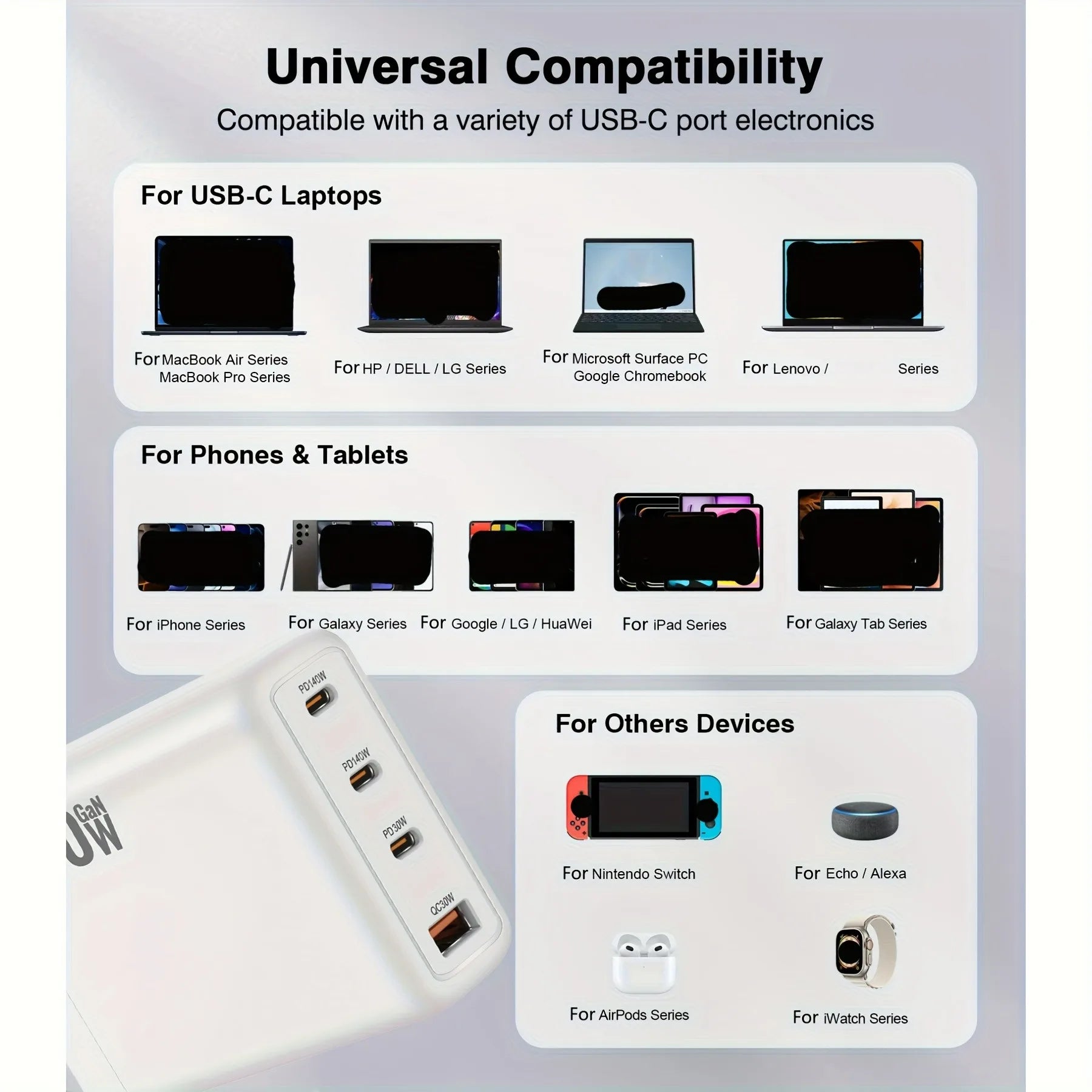140W Fast Charger Station for Cellphones